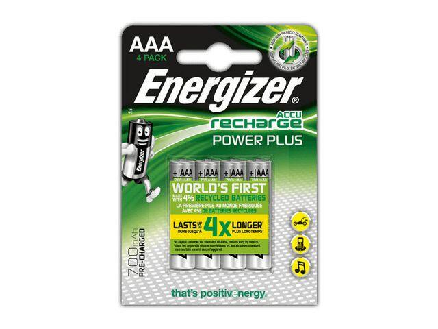Batteri Laddbar Energizer Power Plus AAA 4st