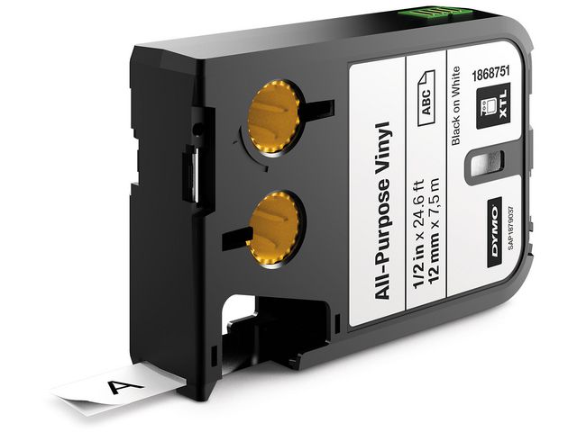 Tape Dymo XTL Svart på Vit 12mmx7m