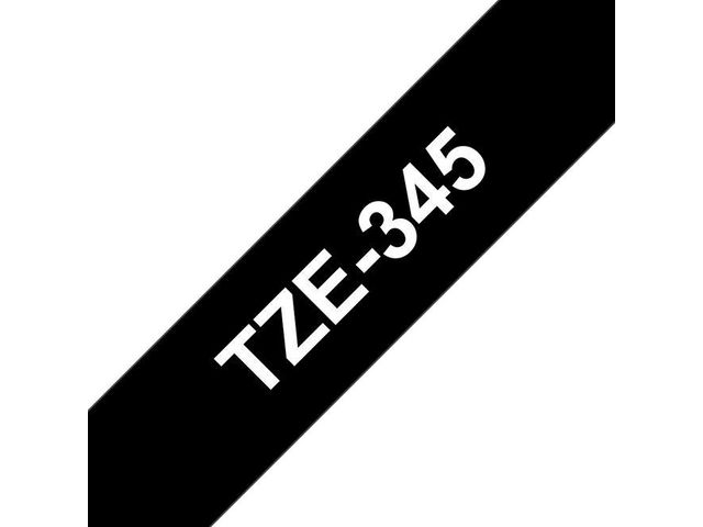 Tape Brother TZE345 Vit på Svart 18mm