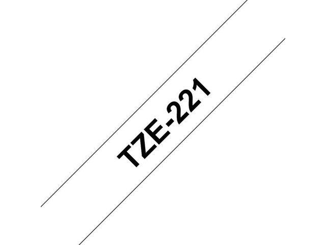 Tape Brother TZE221 Svart på Vit 9mm