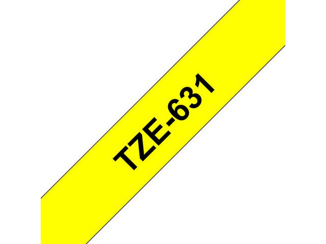 Tape Brother TZE631 Svart på Gul 12mm