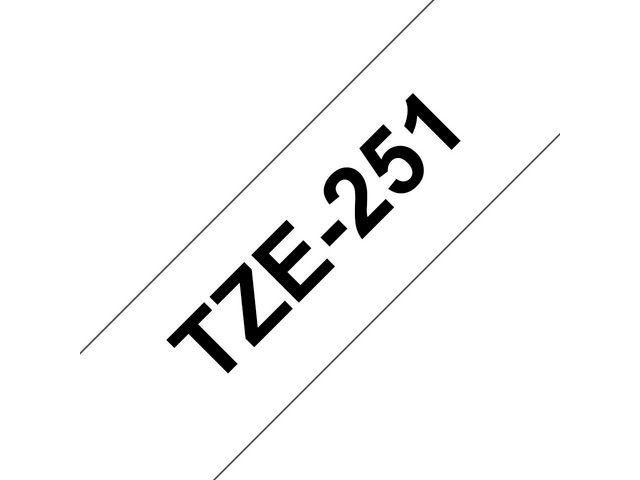 Tape Brother TZE251 Svart på Vit 24mm