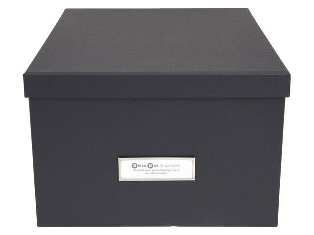 Förvaringsbox Bigso Box med Lock Kartong Grå