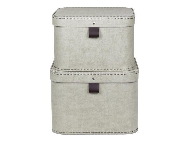 Förvaringsbox Bigso Box med Lock Kartong Linne 2st