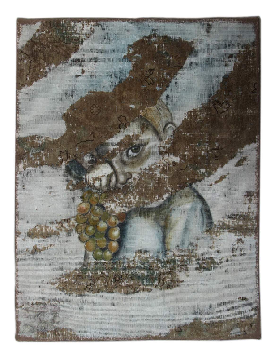 Handknuten Persisk Vintagematta Creme/Brun 80x109cm