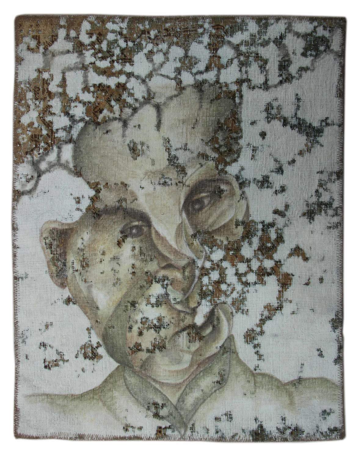 Handknuten Persisk Vintagematta 77x100cm