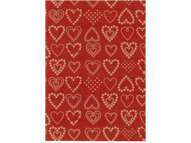 Julpapper Hedlunds Dotted Hearts 57cmx154m