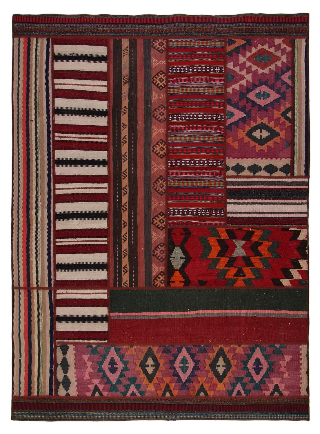 Handknuten Persisk Kelim Patchworkmatta Shiraz/Azerbajdzjan 163x229cm