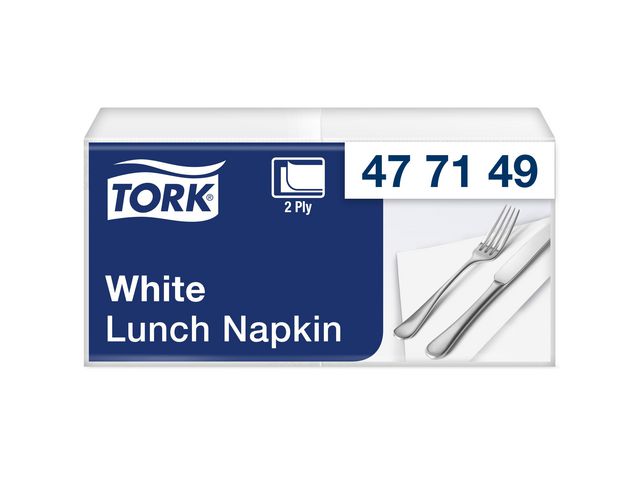 Lunchservett Tork 1/4 vikt Advanced 2-Lagers Vit 33x33cm 200st