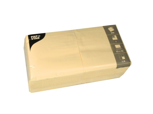 Servett Papstar 1-Lagers Creme 33x33cm 500st