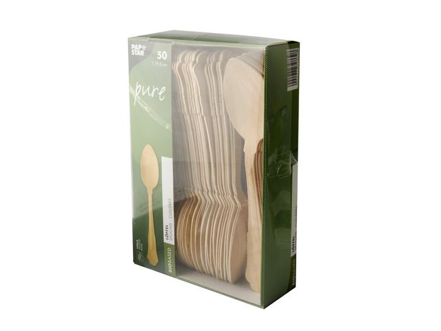 Bestick Papstar Träsked Pure Premium 50st