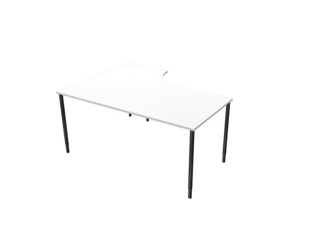 Bord Lanab Höger Vitlaminat-Svart 160x120cm