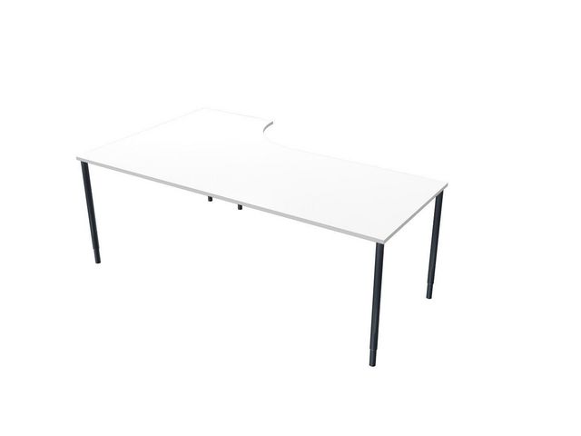 Bord Lanab Höger Vitlaminat-Svart 200x120cm