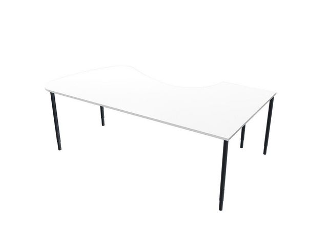 Bord Lanab Vänster Vitlaminat-Svart 220x120cm