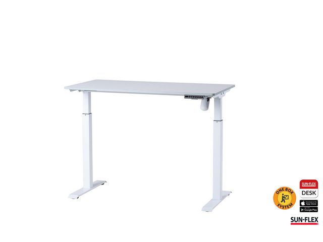Bord Sunflex Höj-Sänk Vit 120x60cm