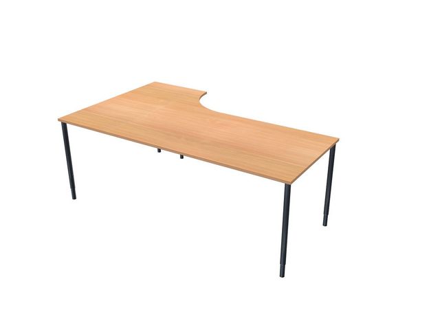 Bord Lanab Höger Boklaminat-Svart 200x120cm
