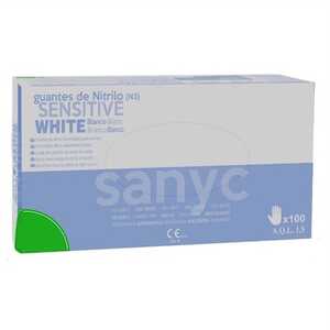 Engångshandskar Nitril Sanyc Sensitive Puderfri Vit XL 100st
