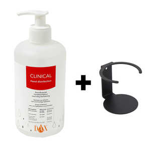 Handdesinfektion paket Dax Clinical 75% 500ml med Flaskhållare 500 Design