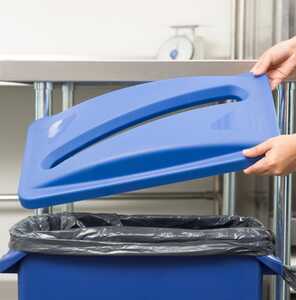 Lock Rubbermaid Slim Jim till Papperskorg Blått extra bild 1