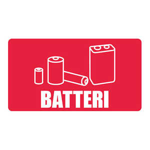 Etikettdekal Återvinning Batteri 100x180mm