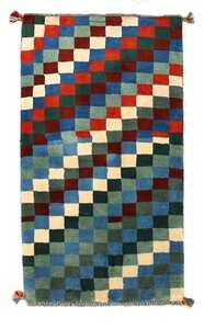 Handknuten Persisk matta Gabbeh Shiraz Ull Blå/Grön 68x121cm