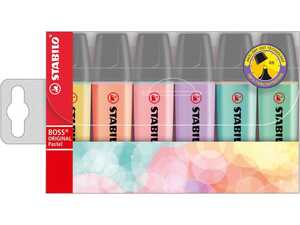 Överstrykningspenna Stabilo Boss Pastell 6st