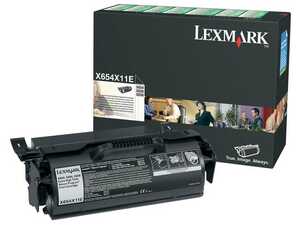Toner Lexmark X654X11E Svart